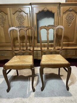 Vintage stolicky, masiv vyplet, 2 ks, cena za ks 16 eur