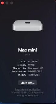 Mac mini M2 2023 / 16GGB / 256GB SSD - 1
