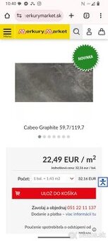 Predám vetsie množstvo dlažby za 55% percent z uvedenej ceny