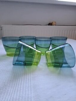 Elegancia zelená - pohárik - set 6 ks