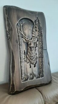 Drevený obraz Poľovnicke motivy 65×40cm.hr.4cm