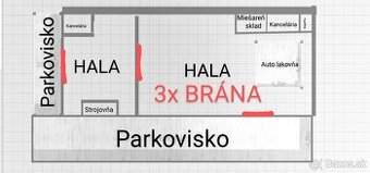 Hala-lakovňa so striekacím boxom, dielňa, sklad, kancelárie