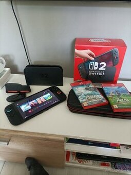 Nintendo Switch 2 + 3 hry a puzdro