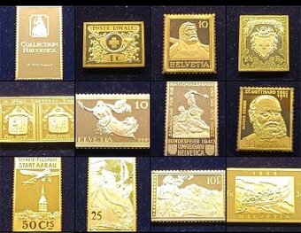 Švajčiarske poštové známky v striebre