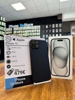 ZÁRUKA 1 ROK |  iPhone 15 128GB Black