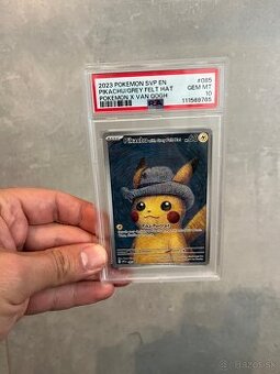 Pikachu pokemon grey felt hat van gogh psa10 psa 10 pokemon