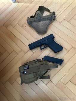 WE Glock 17 greengas, maska, púzdro