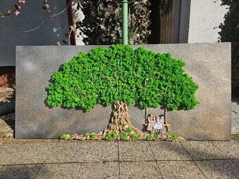 Machový obraz stromy - 1