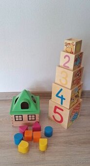 Vkladací domček a veža drevená