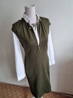 olivovozelené pletné šaty Ralph Lauren v.40+grátis blúzka