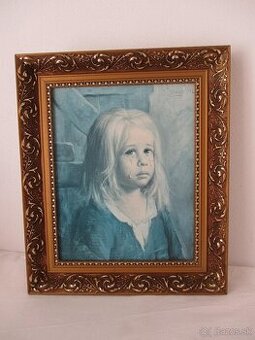 Obraz - Plačúce dievča Bragolin s krásnym rámom