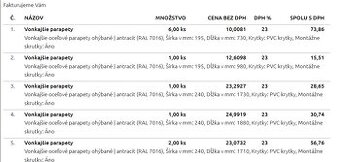 predám vonkajšie parapety