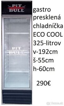 predám gastro presklenú chladničku 325 litrov