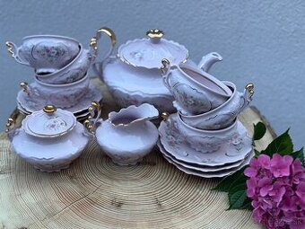 Ružový karlovarský  porcelán H&C Chodov