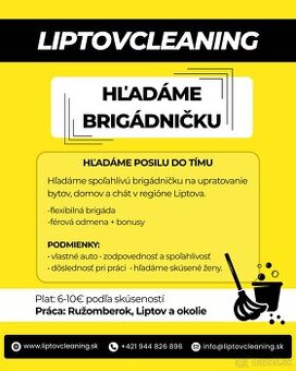 BRIGÁDNIČKA NA UPRATOVANIE – LIPTOV A OKOLIE