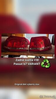 Predám zadné vonkajšie svetlá - Volkswagen Passat b7 VARIANT