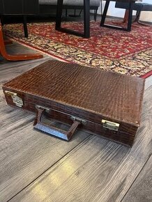 Retro kufrík atašé krokodília koža I vintage I