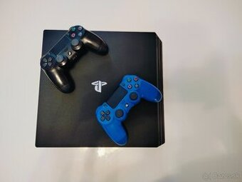 PS4 Pro 1TB-perfektný stav, 2 ovládače