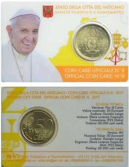 Vatikan Papez Frantisek CoinCard 50 euro cent