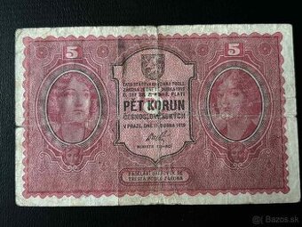 ►►►5 korún Československých r. 1919◄◄◄