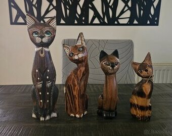 Drevené mačky dekoratívne