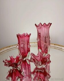 Hutné sklo , váza miska / popolník - 1