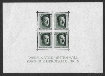NEMECKO 🖼️(VIC.250) Reich - Blok 7. 1937 čistá / lep