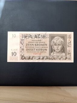 Bankovka 10korun Čechy a Morava
