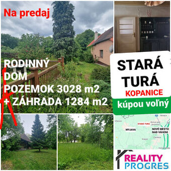 RODINNÝ DOM,STODOLA a POZEMKY 4229 m2 KOPANICE - STARÁ TURÁ