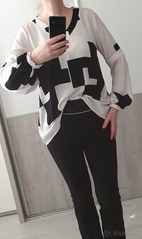 Čierno-biela blúzka v.L/XL