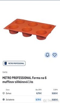 Forma plech na pečenie koláčikov, muffinov METRO