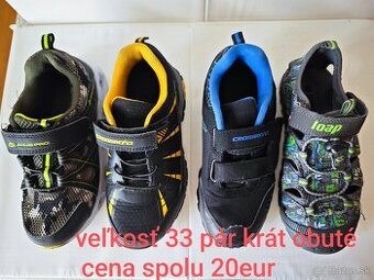 Predám tenisky a sandále chlapec veľkosť 33