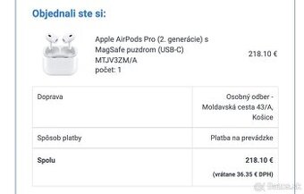 Predam poškodene Apple AirPods Pro ( 2.gen )