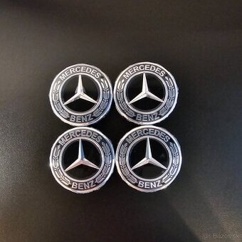 ✅MERCEDES✅ KRYTKY KOLIES S PRSTENCOM - CIERNE, ROZMER: 75 MM