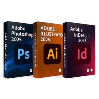 Balík Adobe 2025: Photoshop, Illustrator, InDesign