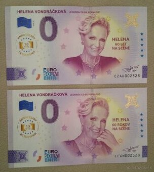 0 Euro bankovky Helena Vondráčková