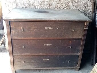 Starožitná komoda, zrkadlová skrinka