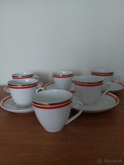 Šálky mokka 6 kusov Bohemia Czechoslovakia