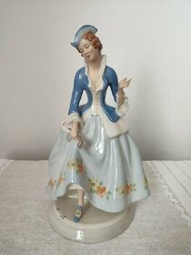 Royal dux Deutschland porcelánová soška dáma s bičíkom

 - 1