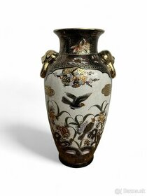 Starožitná velká ručně malovaná čínská váza satsuma - 36 CM