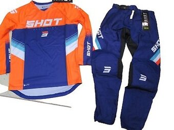 Kvalitný mx atv juniorský priedušný oranžový komplet shot