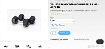 Predám   25 a 30 kg jednoručky Hexagon a EZ tyč