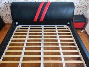 Predám manželská posteľ + 2 nočné stolíky + 2 matrace Dormeo