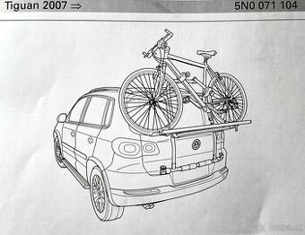 Značkový nosič bicyklov na zadné dvere pre VW Tiguan
