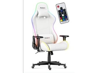 Biele herné kreslo Huzaro Force 6.2 RGB LED