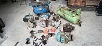 Kompresory Orlík, 70l. a 100l. nádrže, elektromotory.