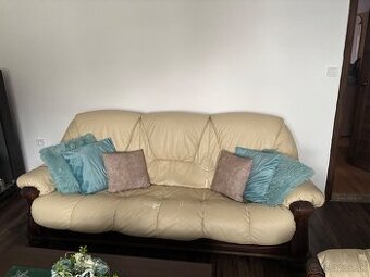 Sedacia súprava z pravej kože  3+2+1