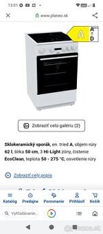 Elektrický sklokeramicky sporak