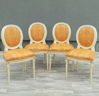 Set jedálenských stoličiek v štýle Ľudovíta XVI – ( 4 ks ).