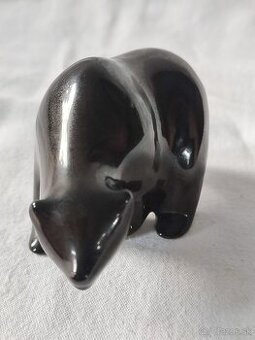 Sběratelská retro soška Medvěd- Keramo- Jihokera?